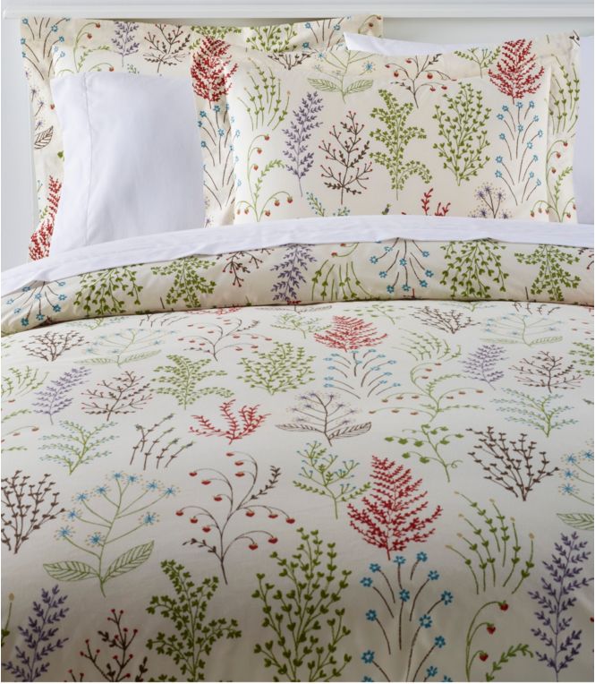 Botanical Floral Percale Comforter Cover Collection