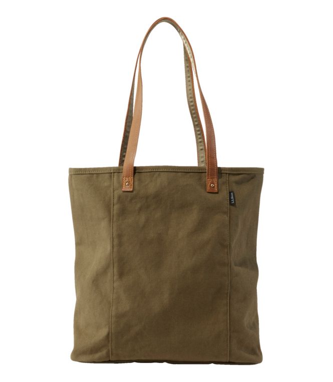 Leather-Handle Essential Tote Bag