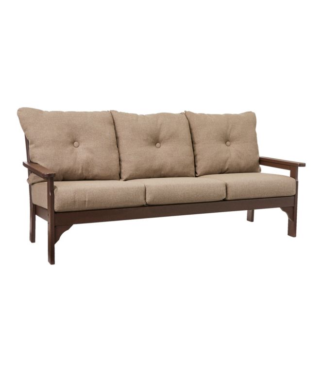 All-Weather Patio Sofa with Textured Cushions, Mahogany
