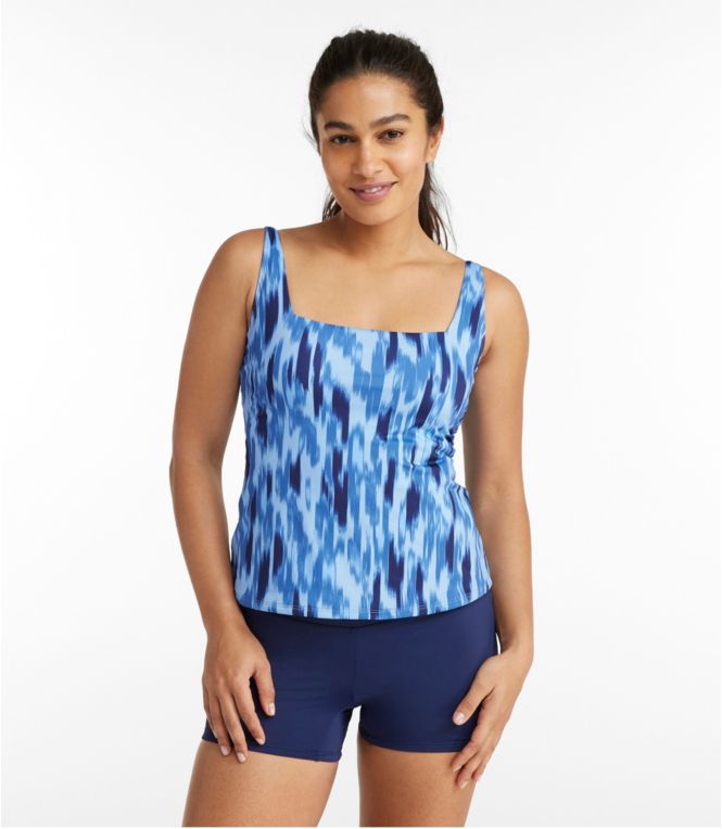 Women's New Currents Swimwear, Squareneck Tankini Top Print