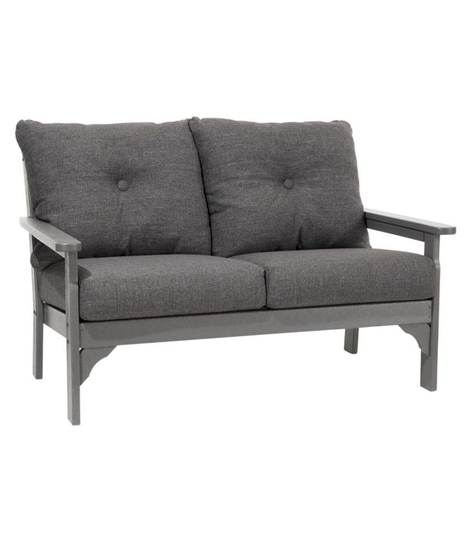 All-Weather Patio Loveseat with Textured Cushion, Slate Gray