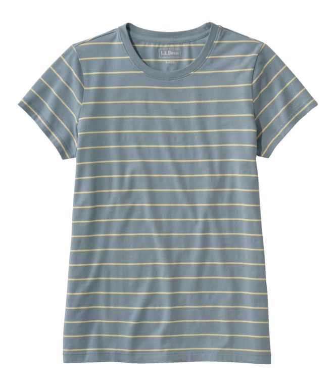 Women's Soft Stretch Supima Tee, Crewneck Short-Sleeve Striped