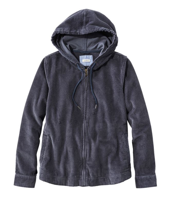 Women's Comfort Corduroy Relaxed Shirt, Zip Hoodie