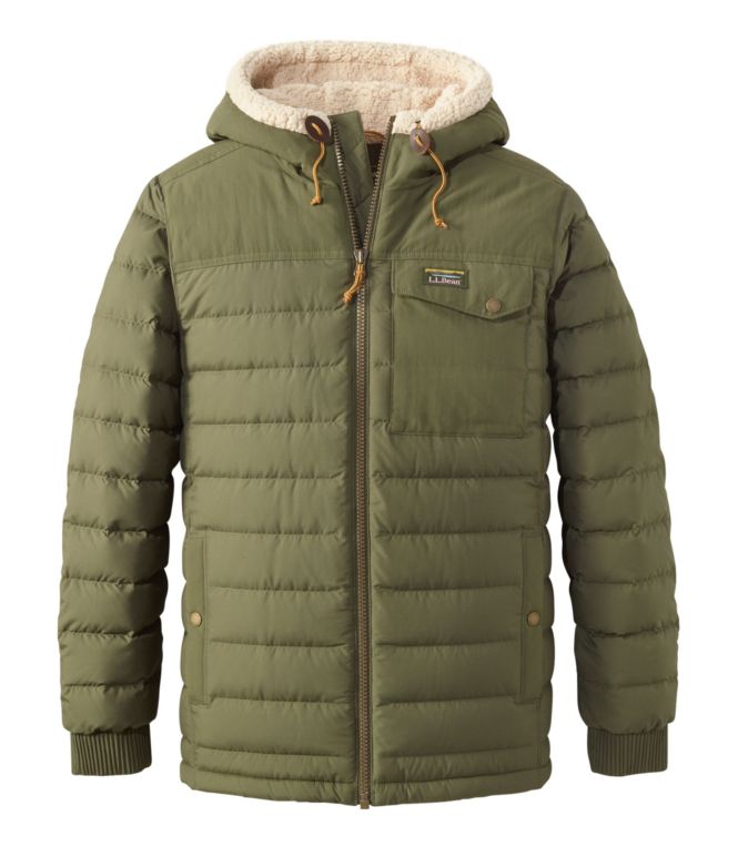 Men's Mountain Classic Down Hooded Jacket, Sherpa-Lined