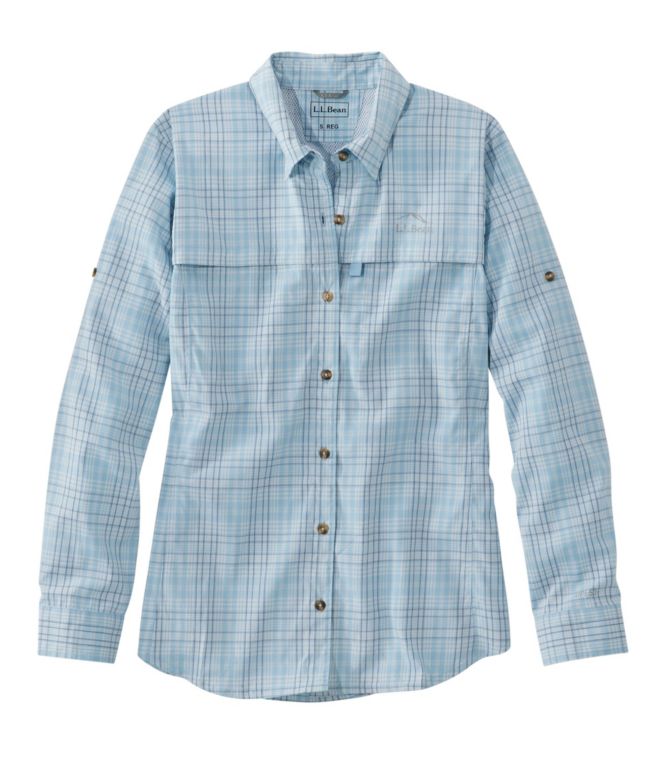 Women's Tropicwear Shirt, Plaid Long-Sleeve