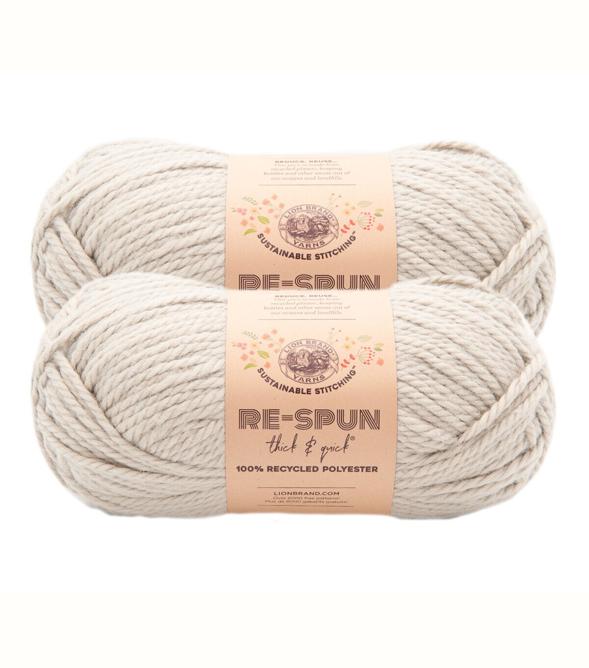 Lion Brand Re Spun Thick & Quick Super Bulky Polyester Yarn 2 Bundle