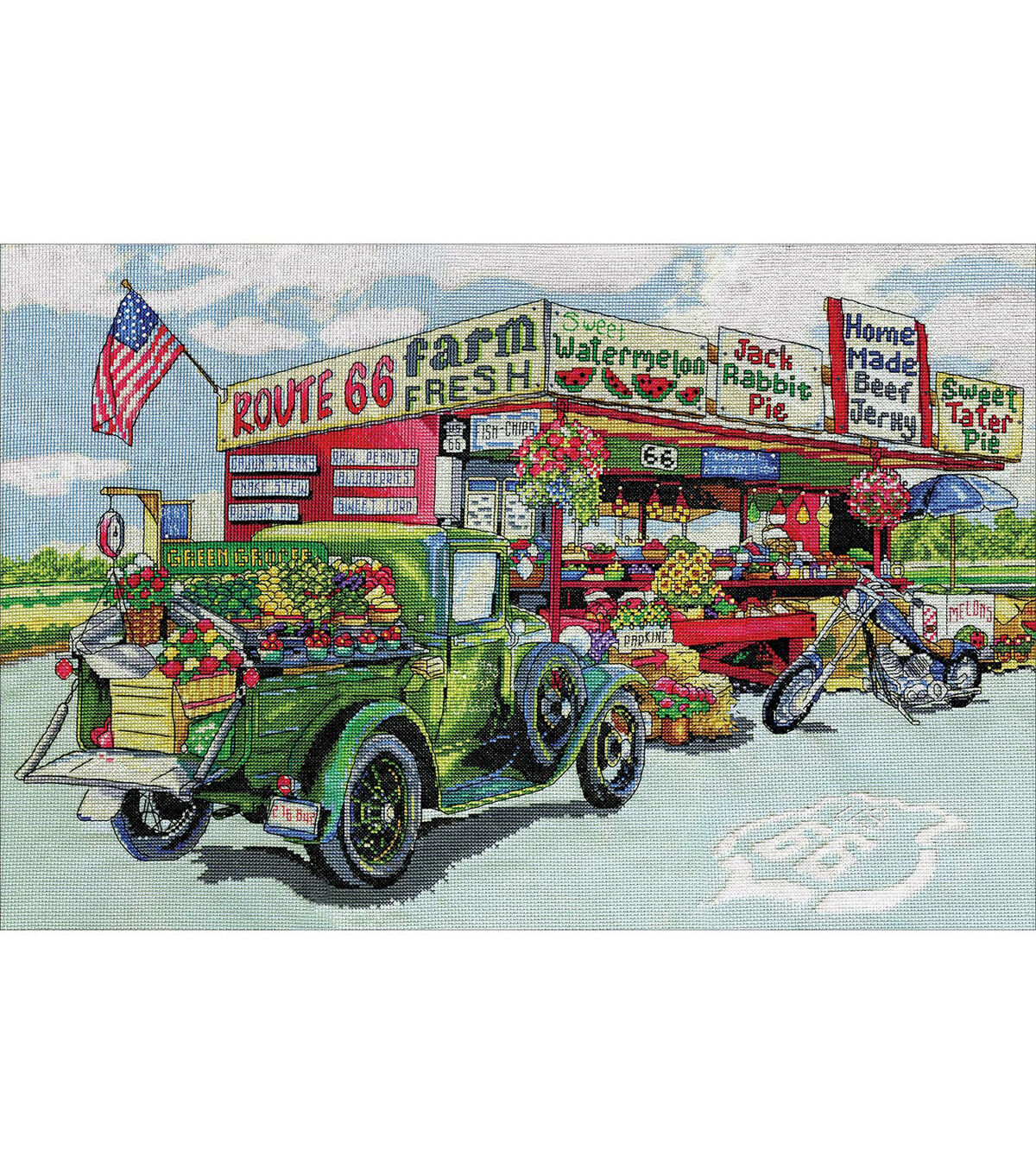 Design Works 22 x 14 Route 66 Counted Cross Stitch Kit