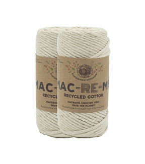 Lion Brand Mac-Re-Me 77yds Super Bulky Cotton Yarn 2 Bundle