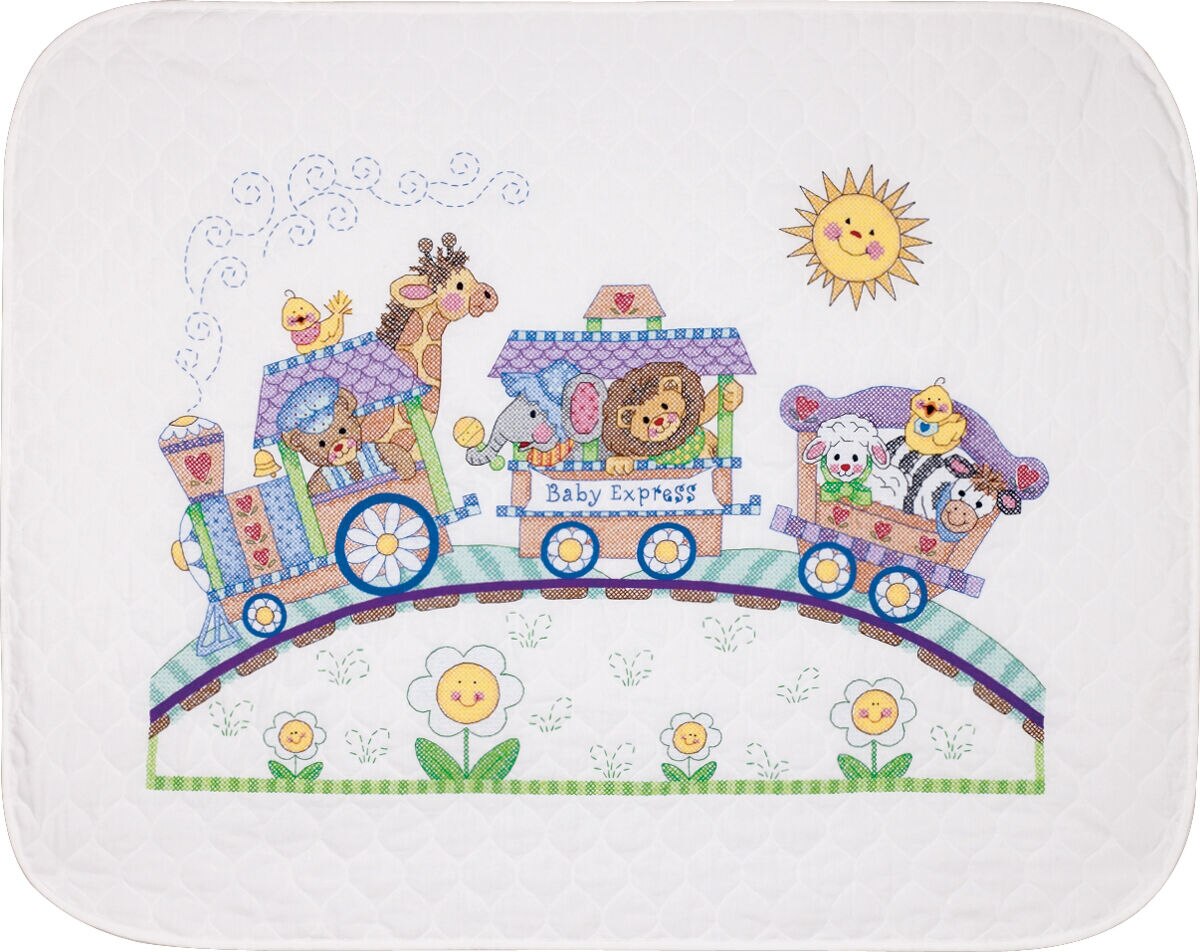 Dimensions 43 x 34 Baby Express Quilt Stamped Cross Stitch Kit