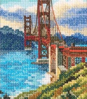 RTO 3.5 x 5 Golden Gate Bridge Counted Cross Stitch Kit