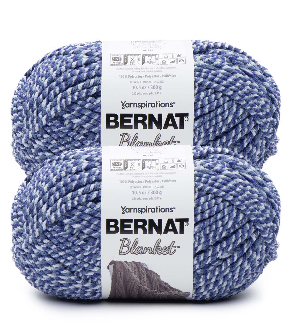 Bernat Blanket 220yds Super Bulky Polyester Yarn 2 Bundle