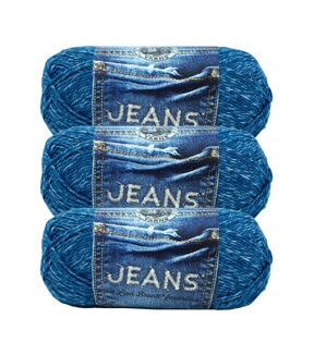 Lion Brand Jeans Worsted Acrylic Yarn 3 Bundle