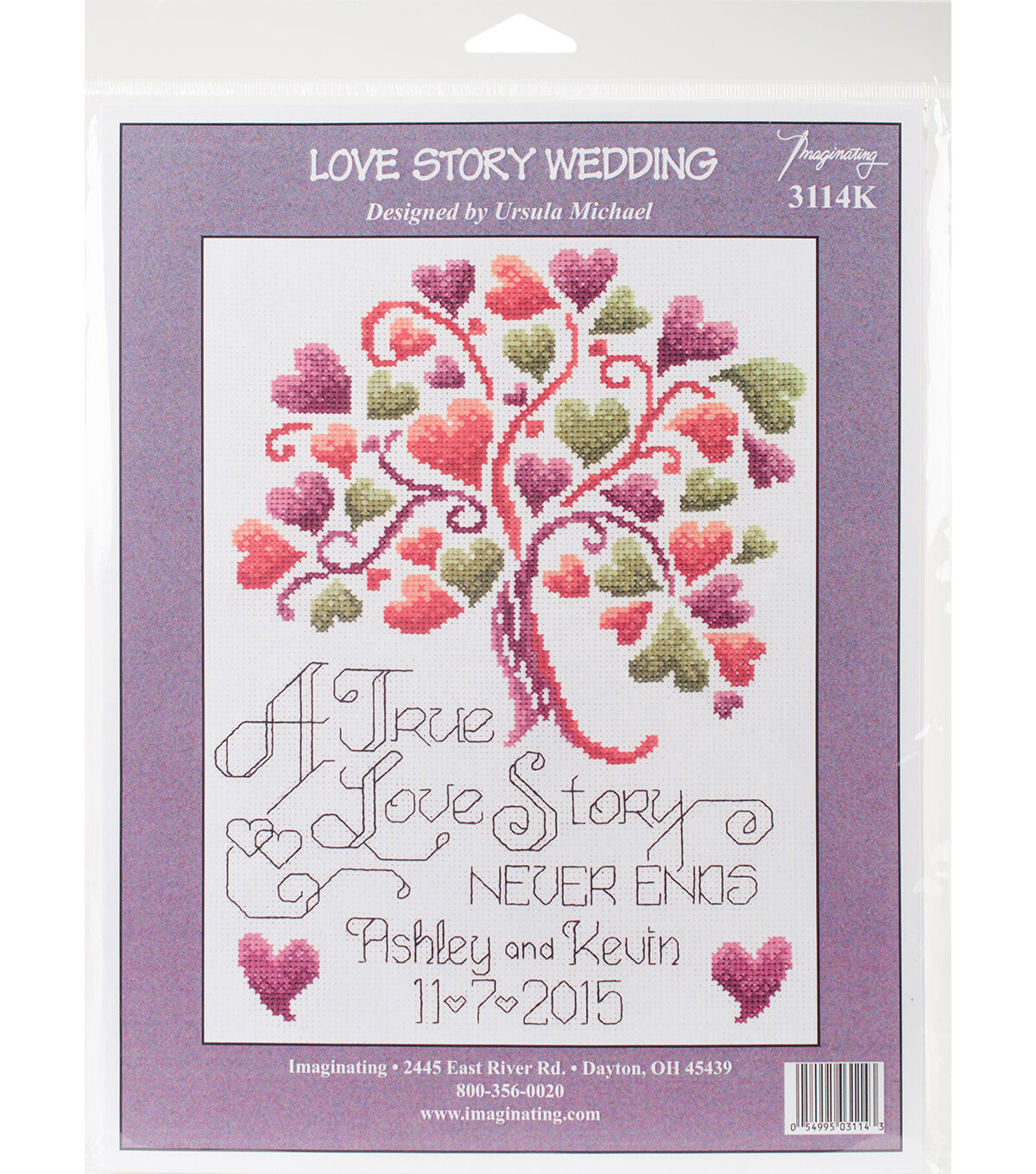 Imaginating 7.5 x 10 Love Story Wedding Counted Cross Stitch Kit