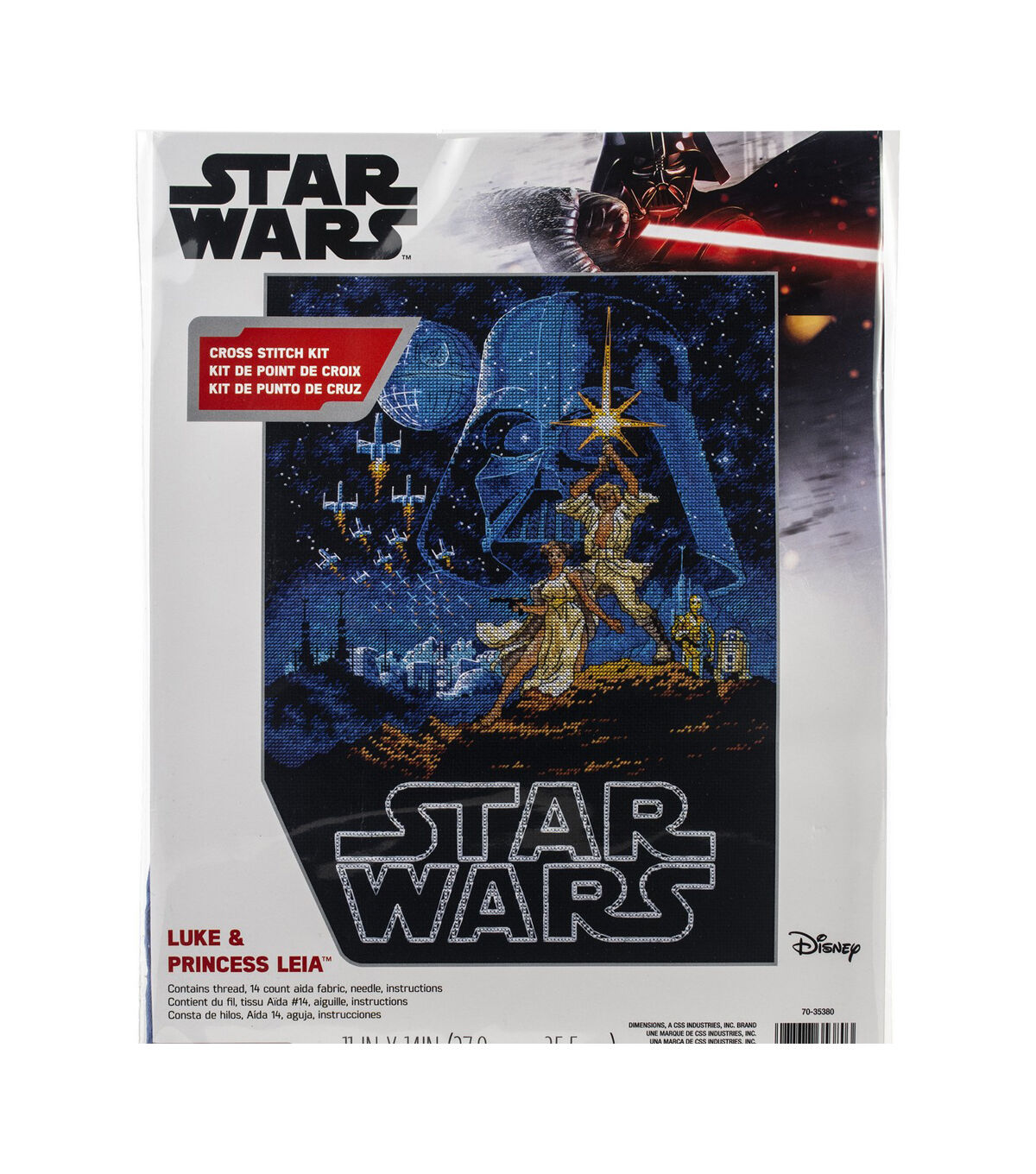 Dimensions 11 x 14 Luke & Princess Leia Counted Cross Stitch Kit