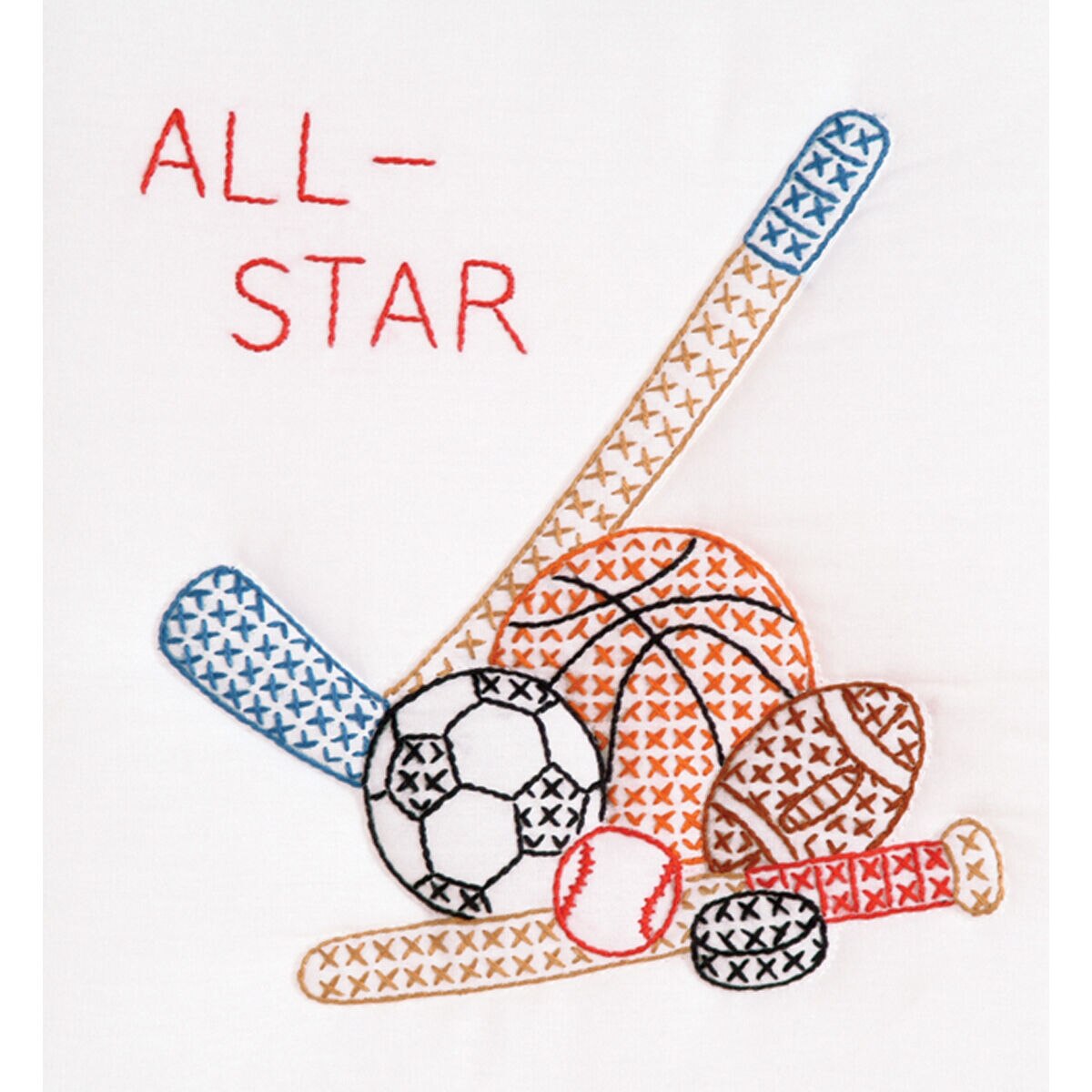 Jack Dempsey 9 Sports Stamped Quilt Blocks 12pk