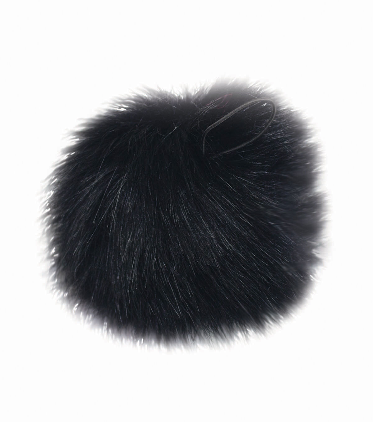 5 Black Faux Fur Pom & Loop by K+C