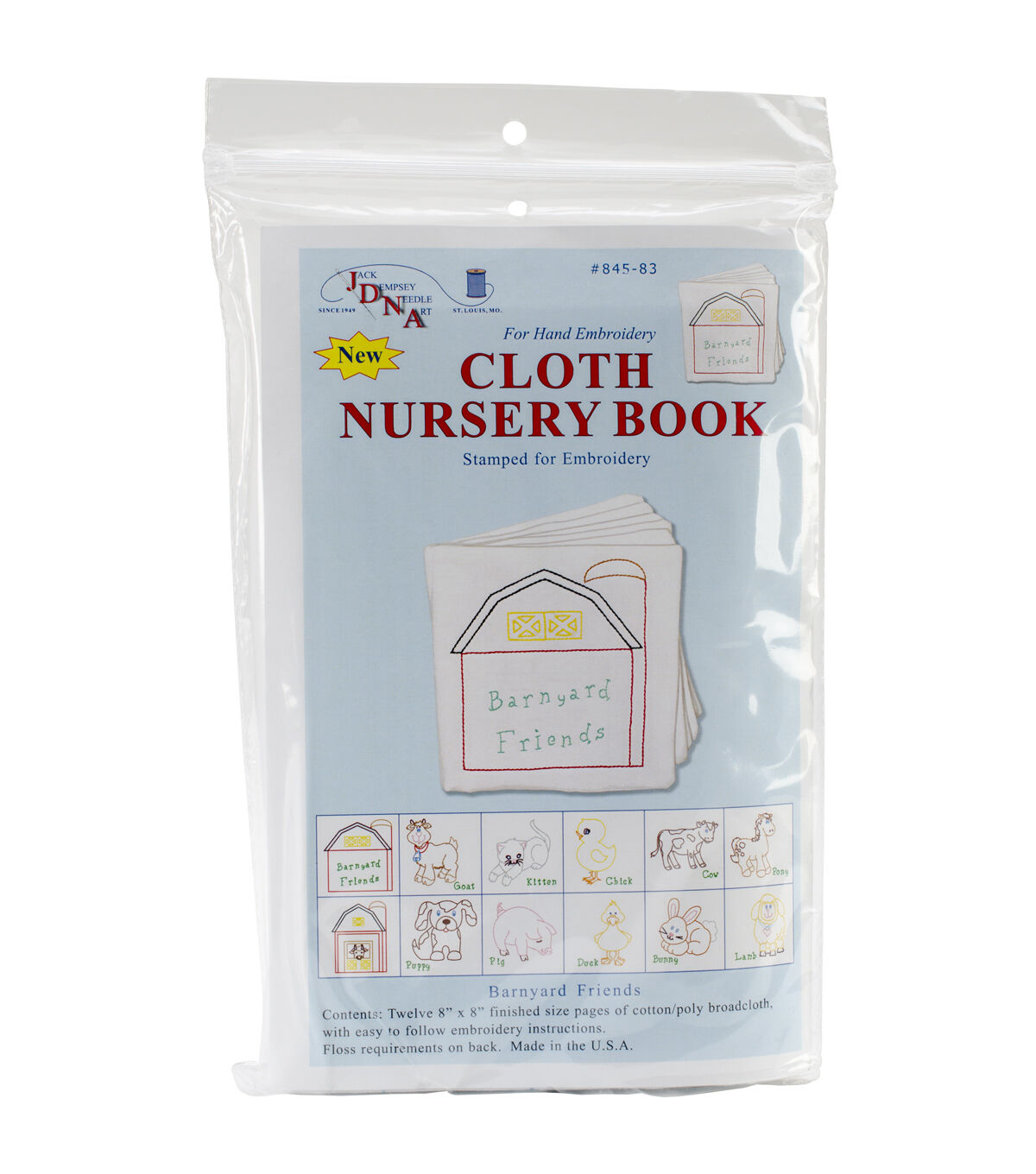 Jack Dempsey Stamped Cloth Nursery Books Barnyard Friends