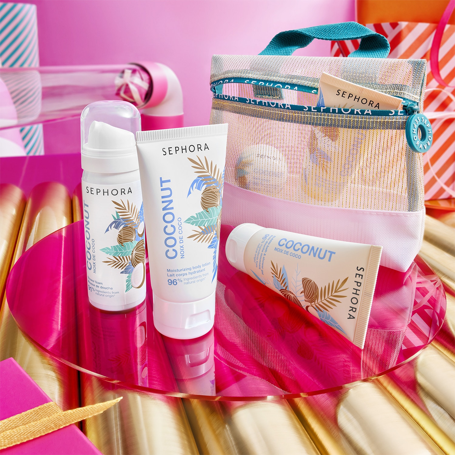 Mini kit de productos con aroma a coco