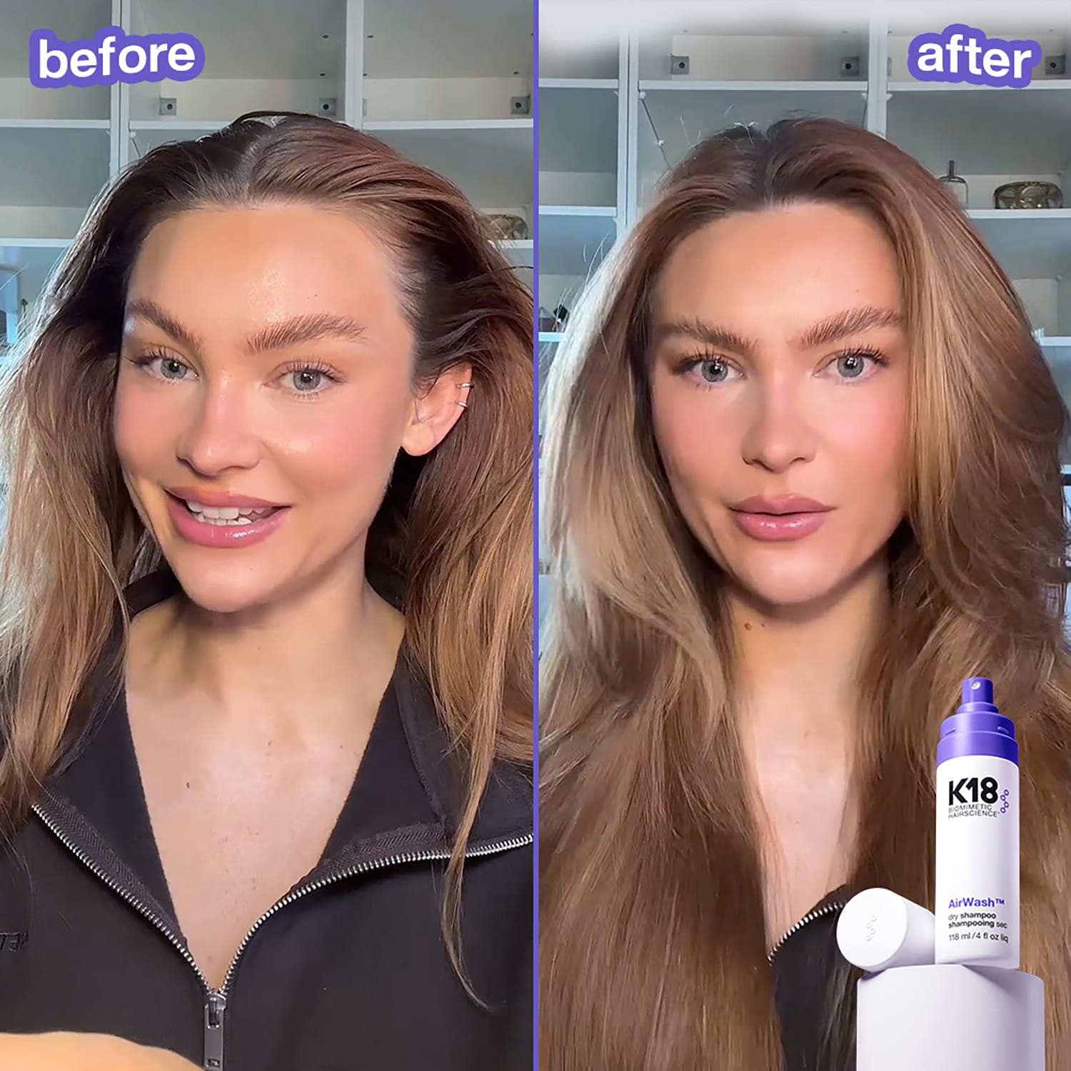 Champ&uacute; seco AirWash - Reducir el sebo + eliminar los olores