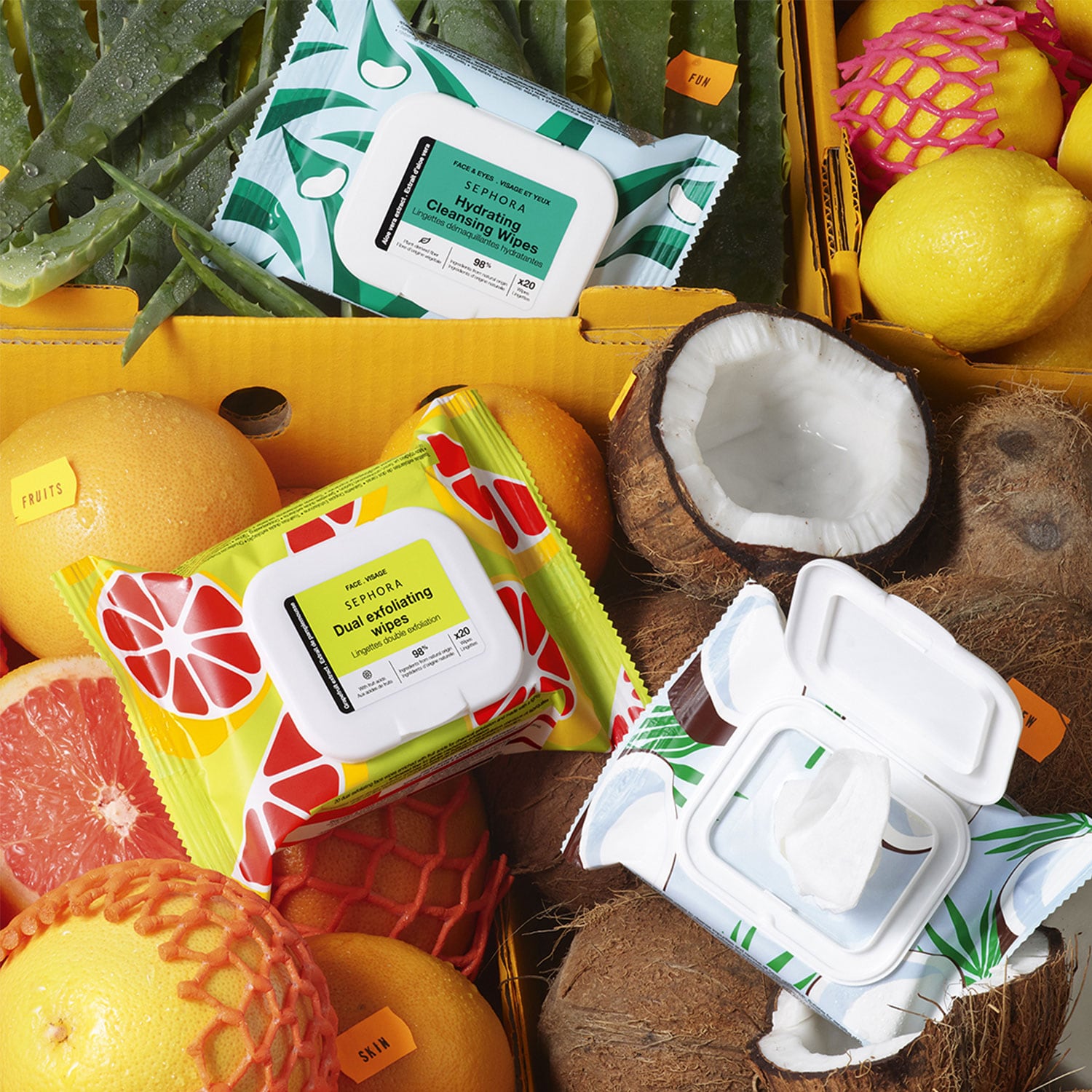 Toallitas doble exfoliaci&oacute;n - Extracto de pomelo + &Aacute;cidos de frutas