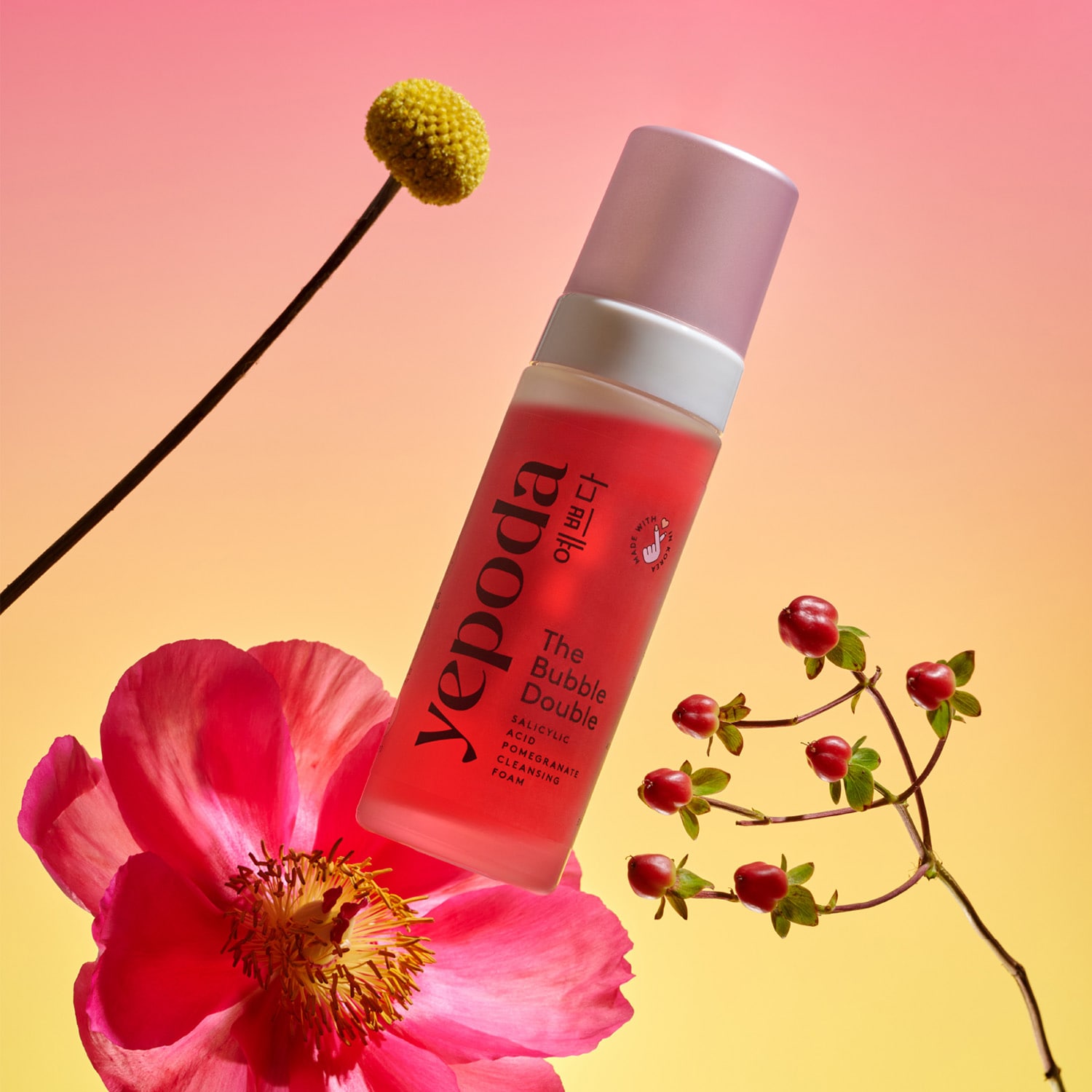 The Bubble Double - Espuma limpiadora de granada y &aacute;cido salic&iacute;lico