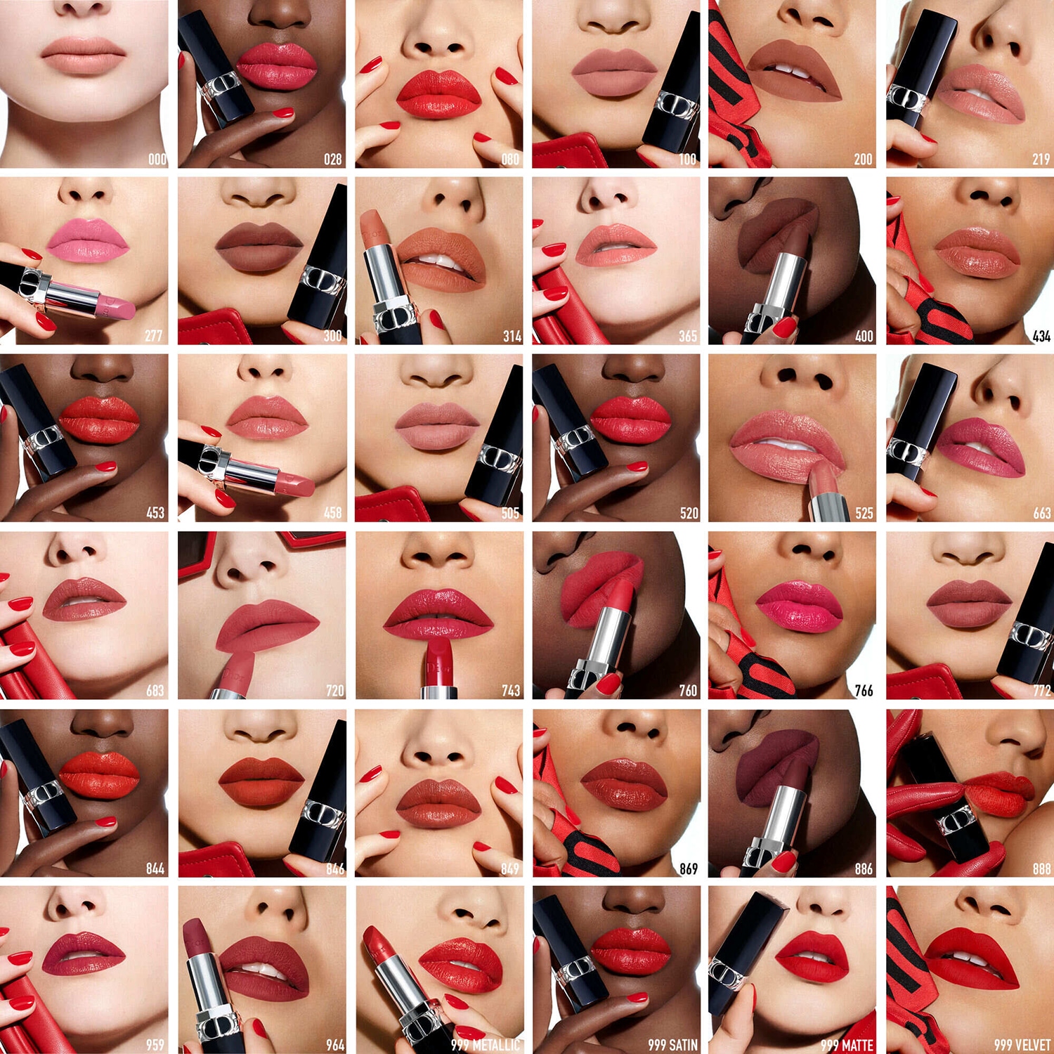 Rouge Dior - Barra recargable - Satinado, mate, metalizado y aterciopelado