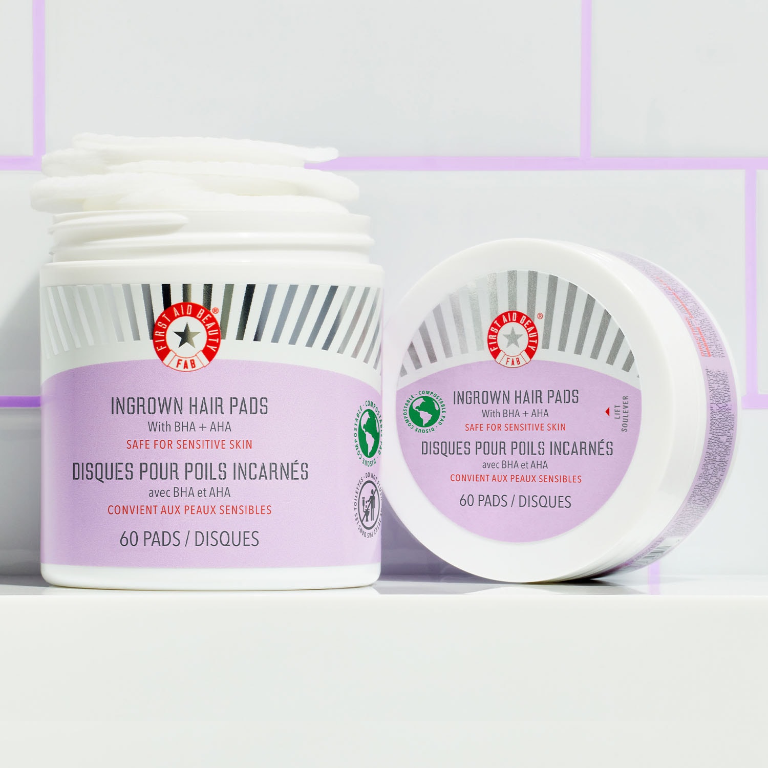 Ingrown Hair Pads - Discos compostables para vello encarnado x60