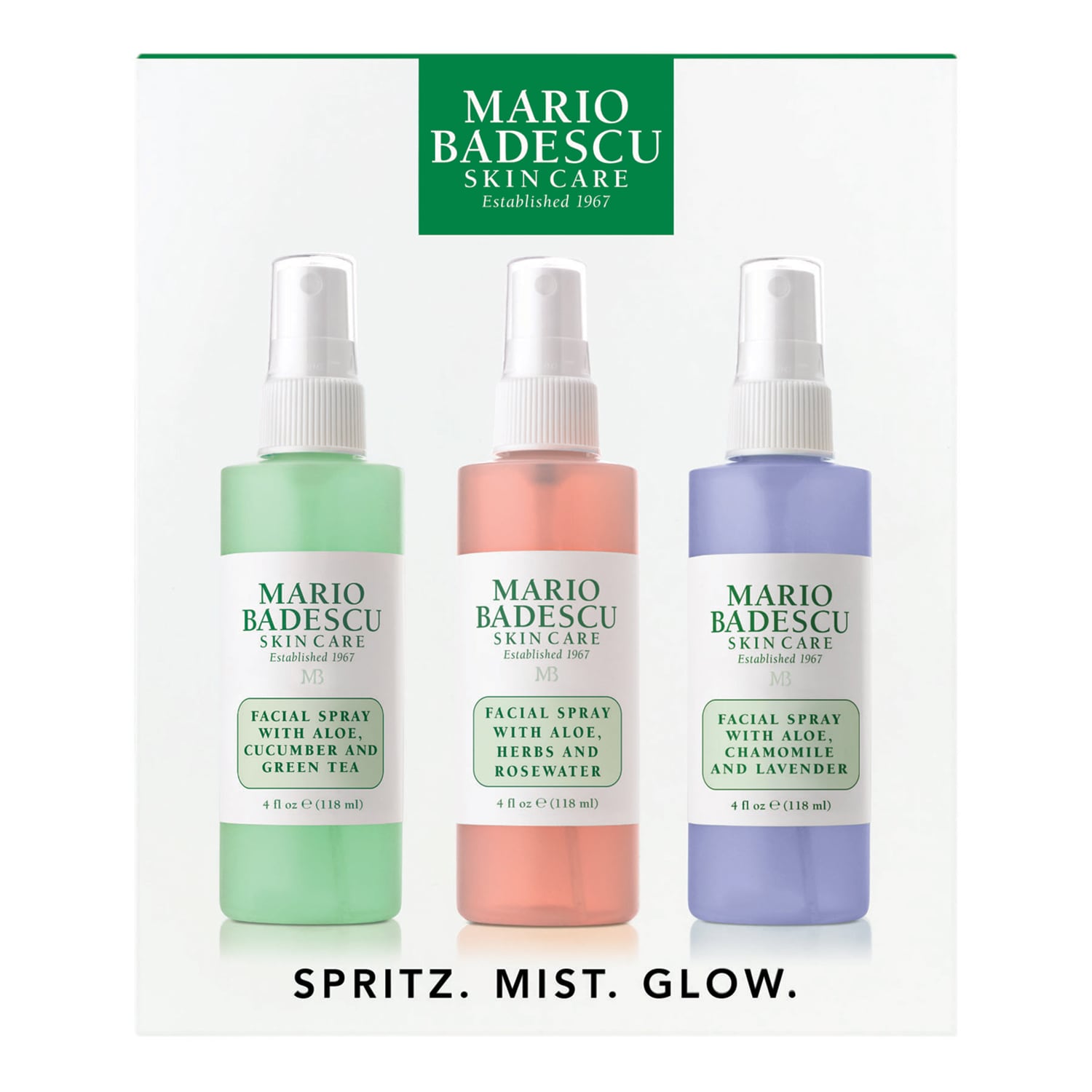 Spritz Mist Glow - Kit Trio sprays rostro aloe vera
