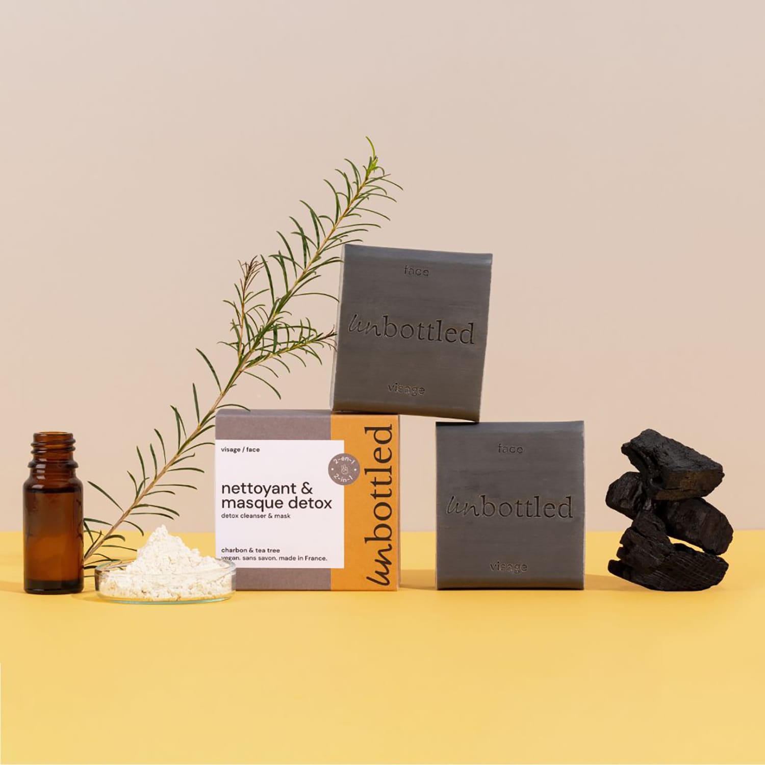 Detox solid cleanser & mask - Tratamiento Facial de carb&oacute;n vegetal y t&eacute;