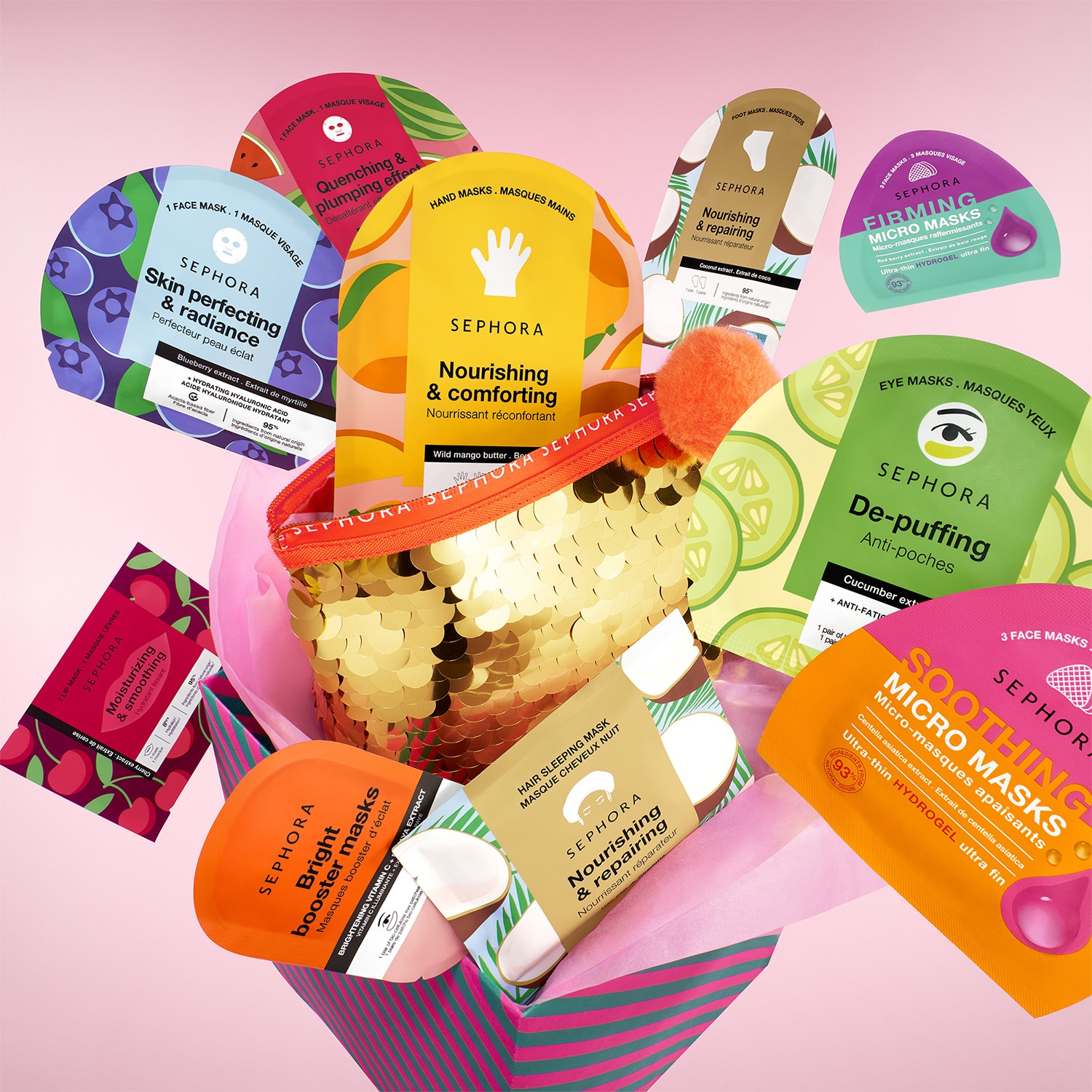 MAXIKIT DE MASCARILLAS - 20 mascarillas para el cuidado de la cabeza a los pies