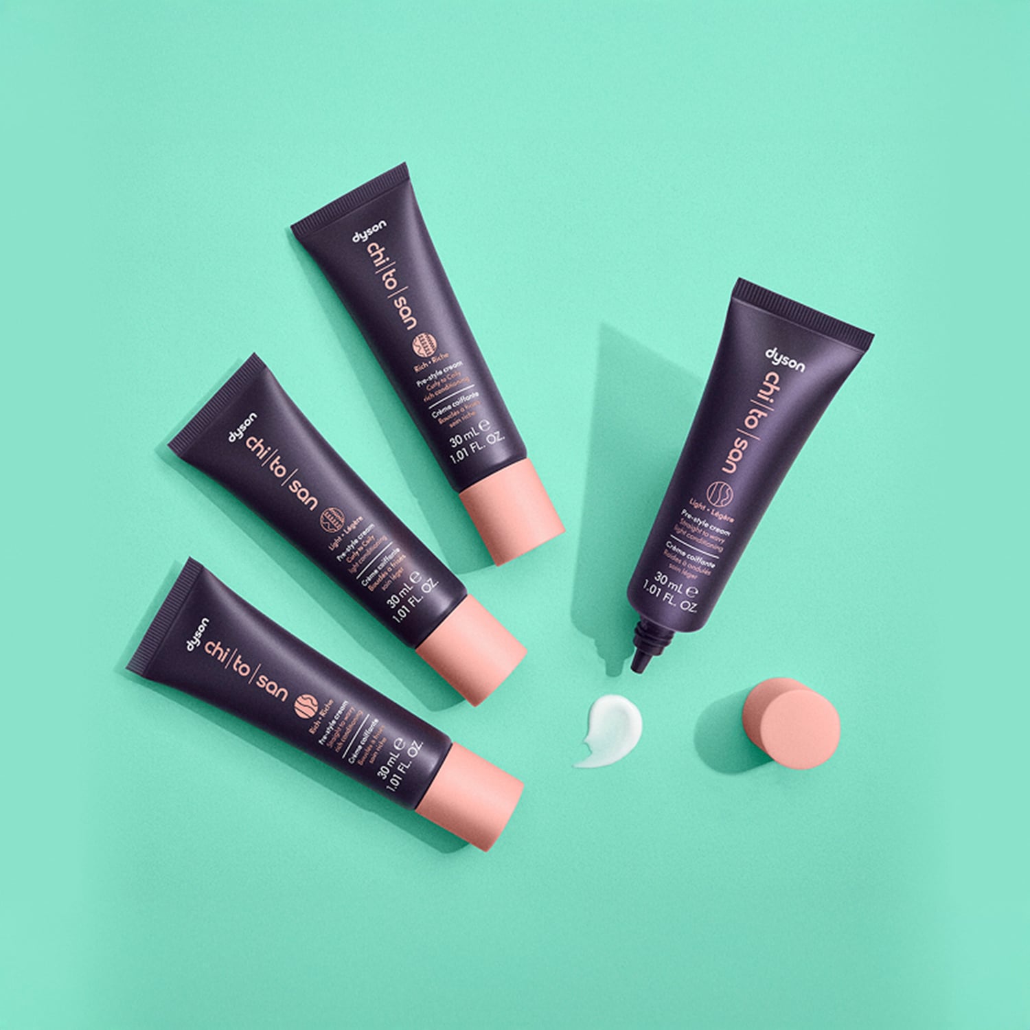 Chitosan - Crema de peinado rica para cabellos liso a ondulado - Mini