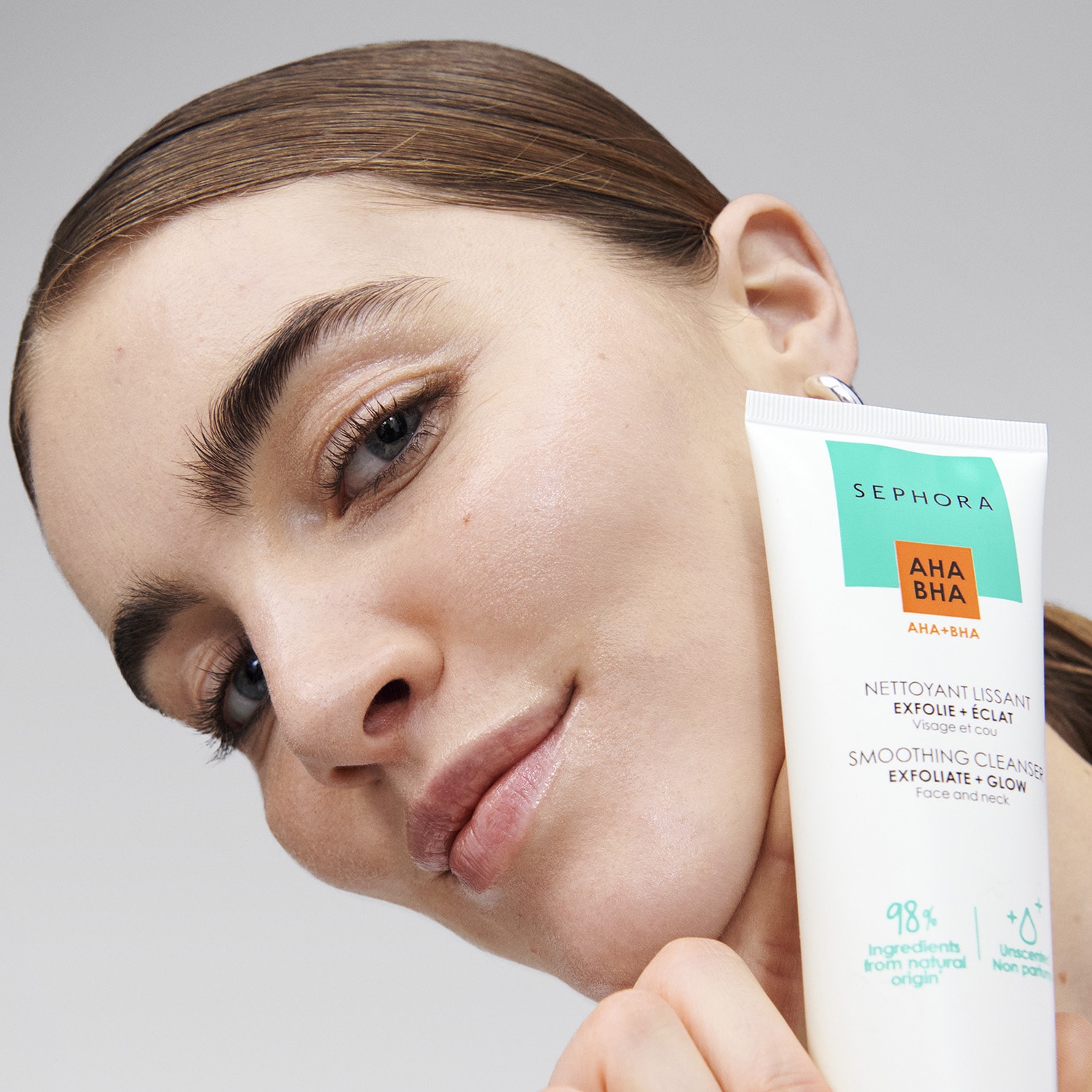 Limpiador alisador exfoliante + luminosidad - Gel limpiador rostro y cuello