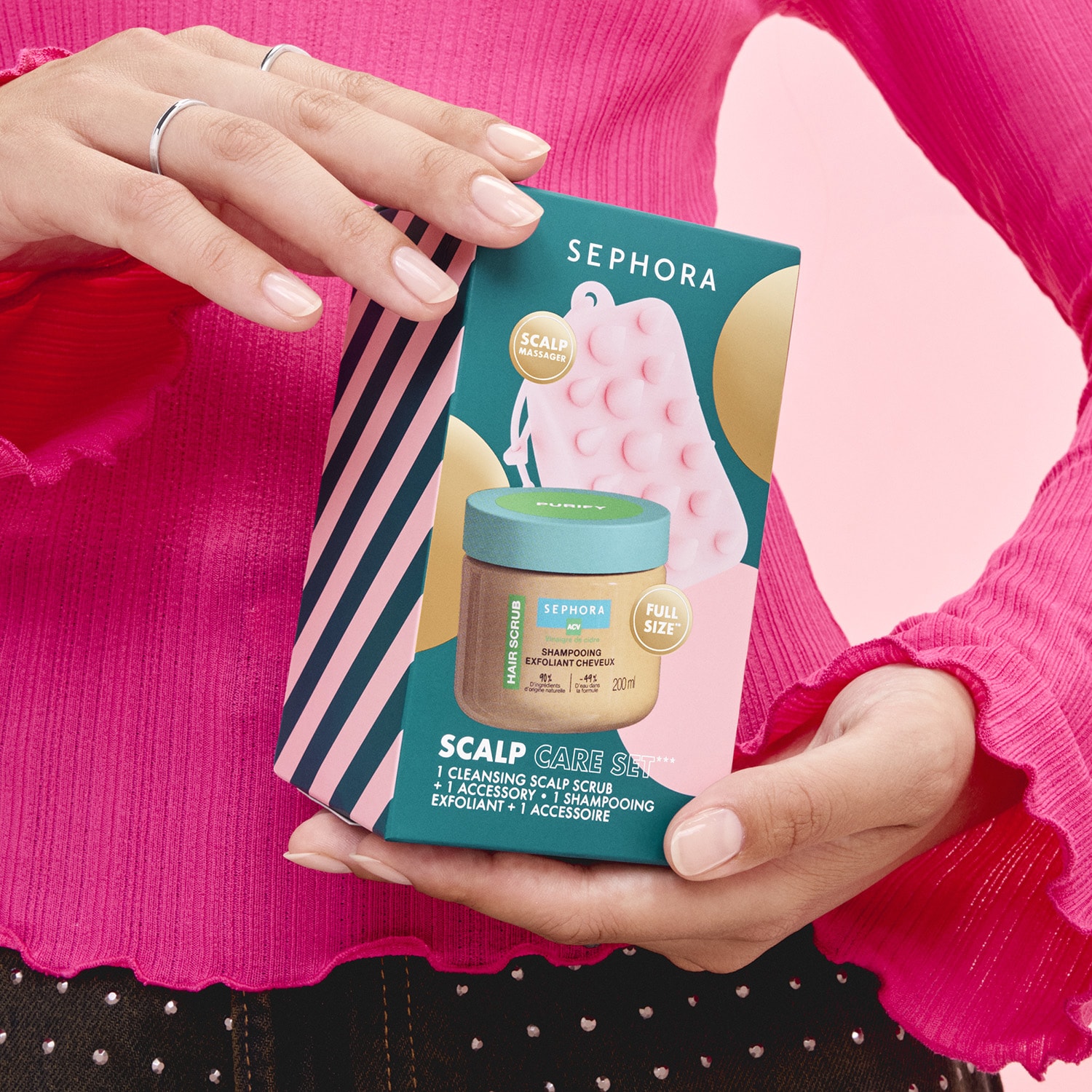 Set cuidado capilar - Exfoliante + accesorio para el cuero cabelludo