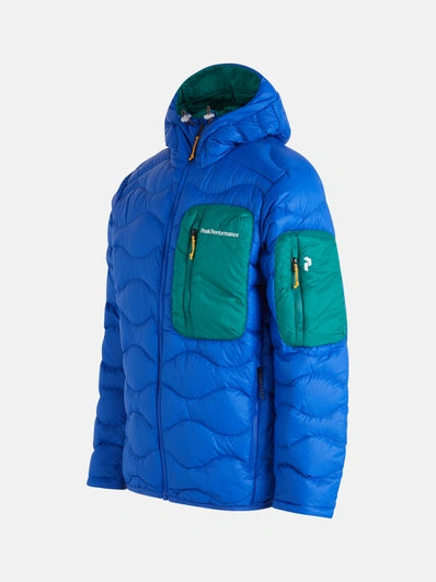 MEN'S HELIUM UTILITY DOWN HOOD JACKET (2BC ISLAND BLUE/ GI1 GREEN IVY)