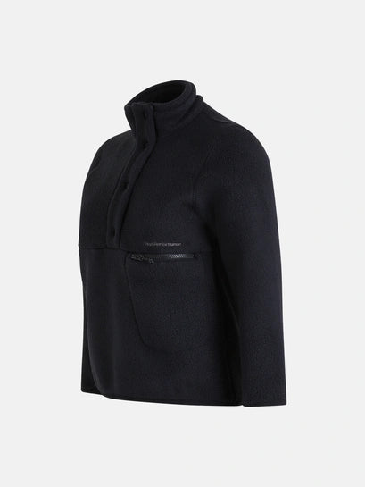 WOMAN'S FLEECE SNAP T-NECK (050 BLACK)