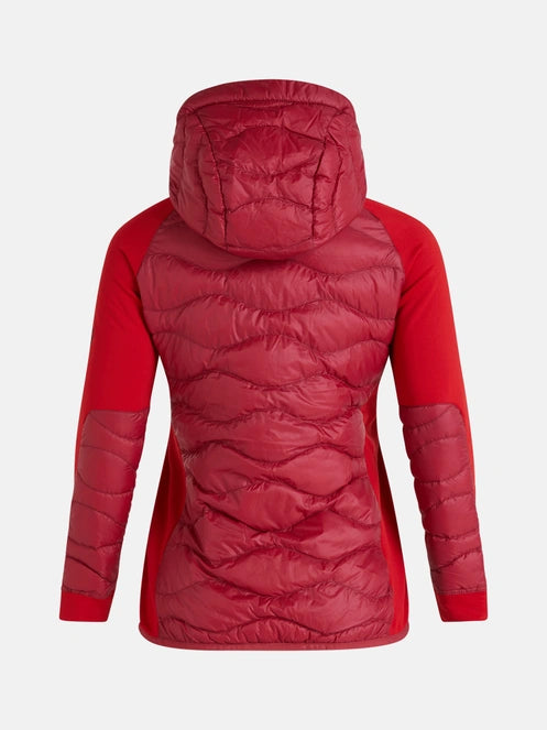 WOMAN'S HELIUM HYBRID DOWN HOOD JACKET (ROGUE RED)