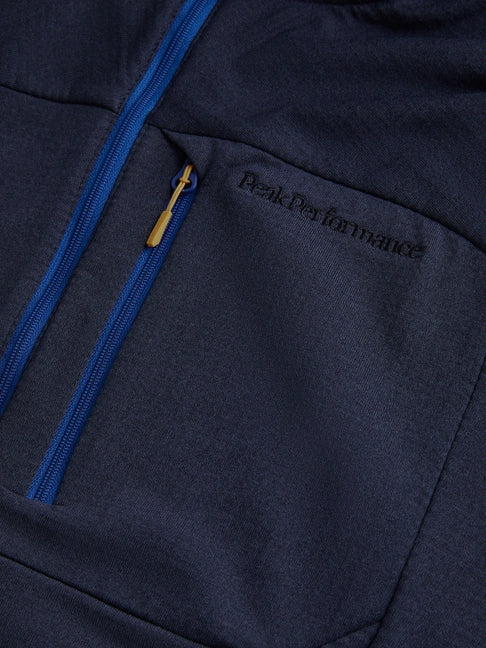 MEN'S LIGHT ZIP HOOD FLEECE (2AC SALUTE BLUE / 2BC ISLAND BLUE