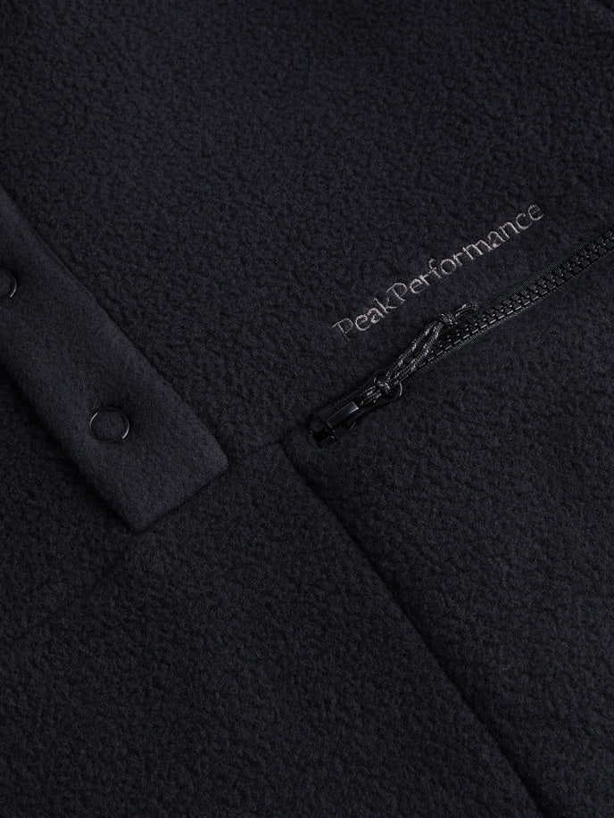 MEN'S FLEECE SNAP T-NECK (BLACK)