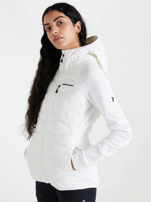 WOMAN'S HELIUM HYBRID DOWN HOOD JACKET (WHITE)