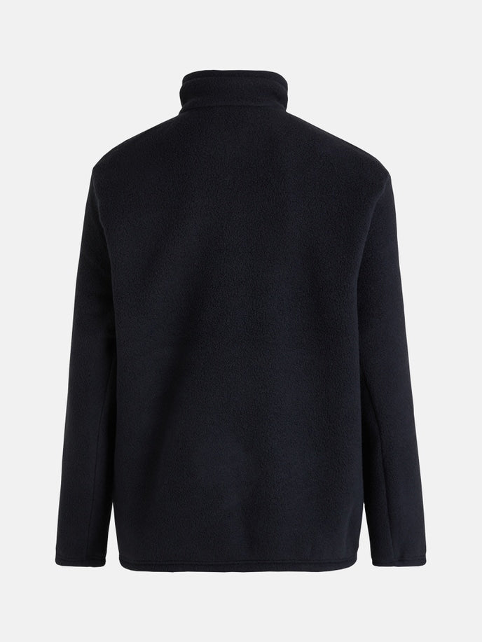 MEN'S FLEECE SNAP T-NECK (BLACK)