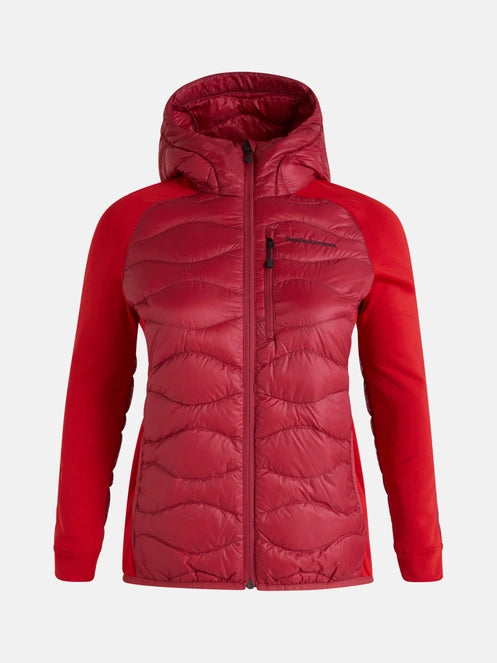 WOMAN'S HELIUM HYBRID DOWN HOOD JACKET (ROGUE RED)