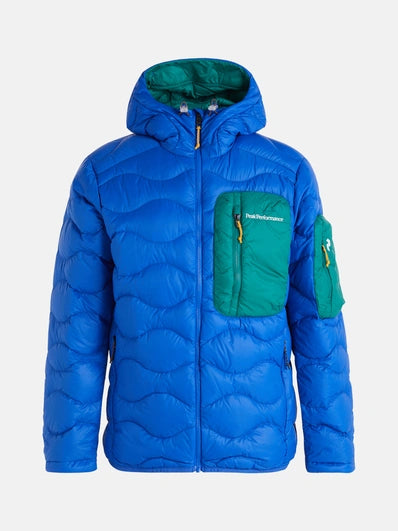 MEN'S HELIUM UTILITY DOWN HOOD JACKET (2BC ISLAND BLUE/ GI1 GREEN IVY)