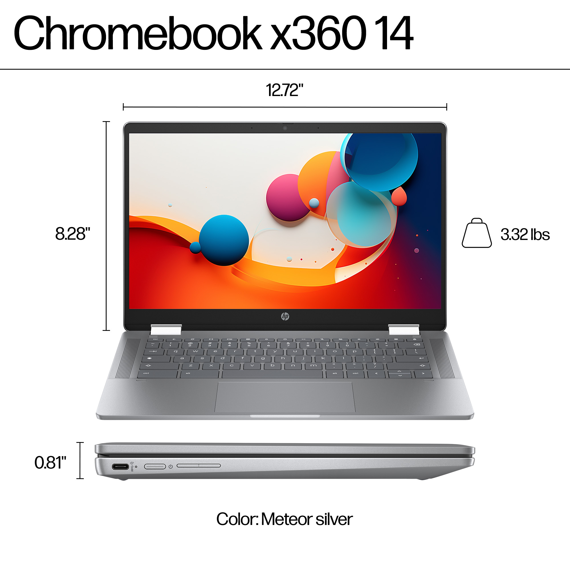 HP Chromebook x360 14b-cd0010nr, ChromeOS, 14
