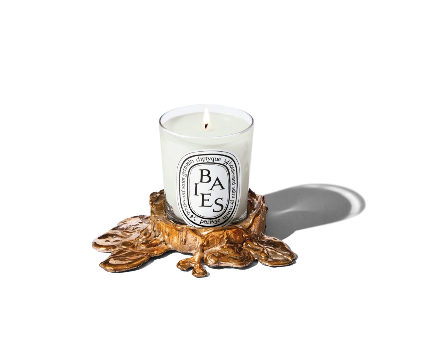 Small gold bronze candle holder - For classic candles