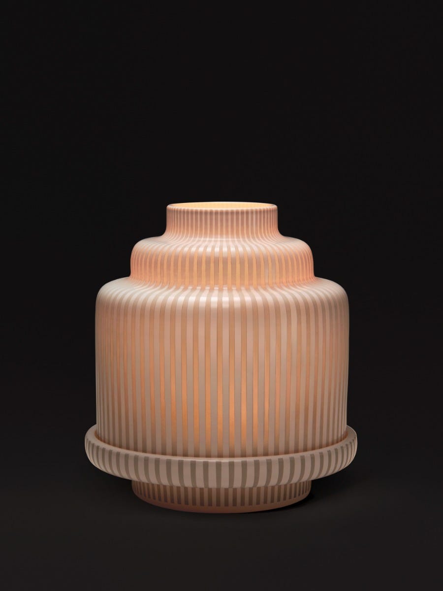 White Pyramid candle holder - For classic candles