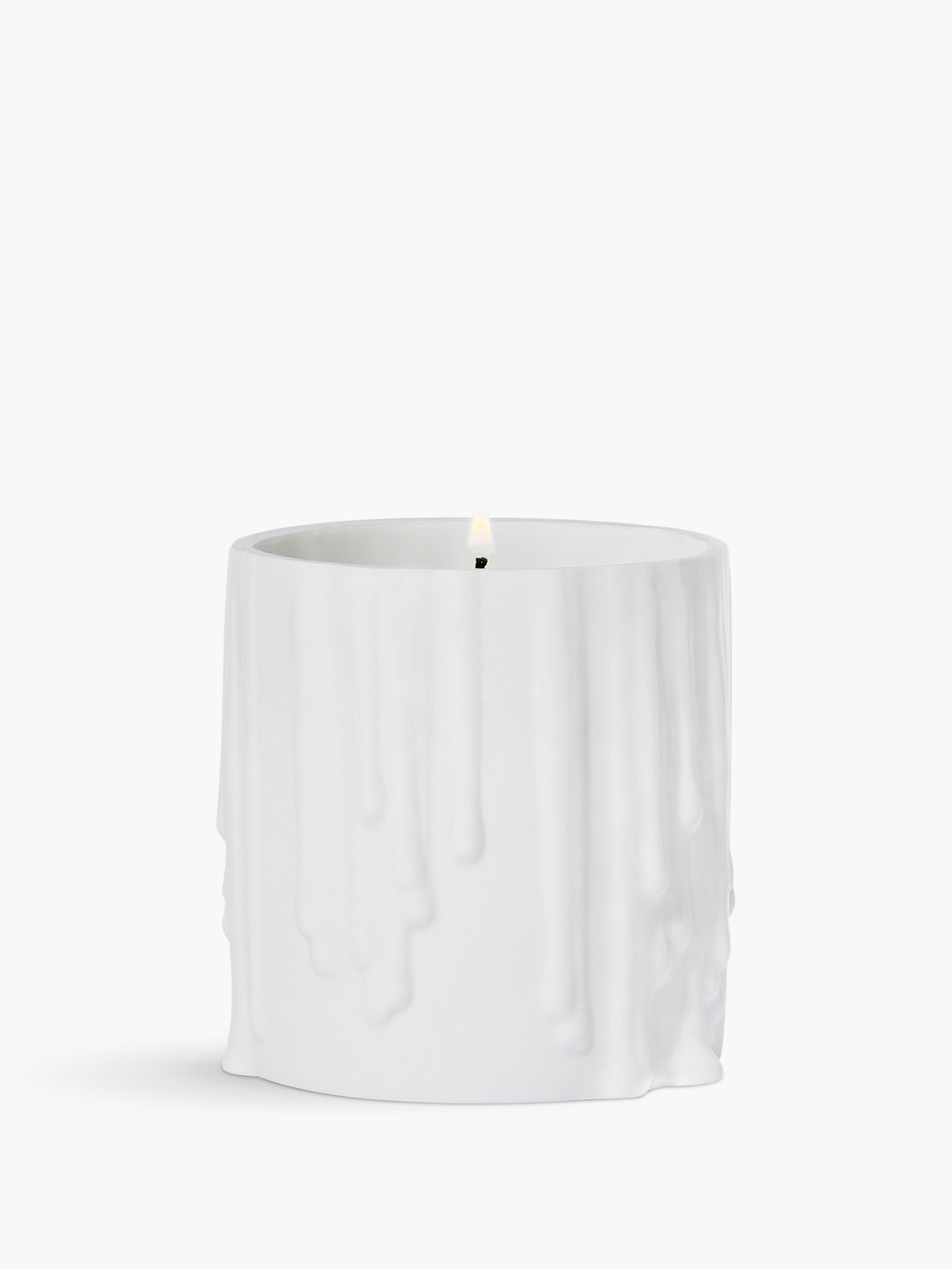 White Melted Wax Candle Holder - For classic candles