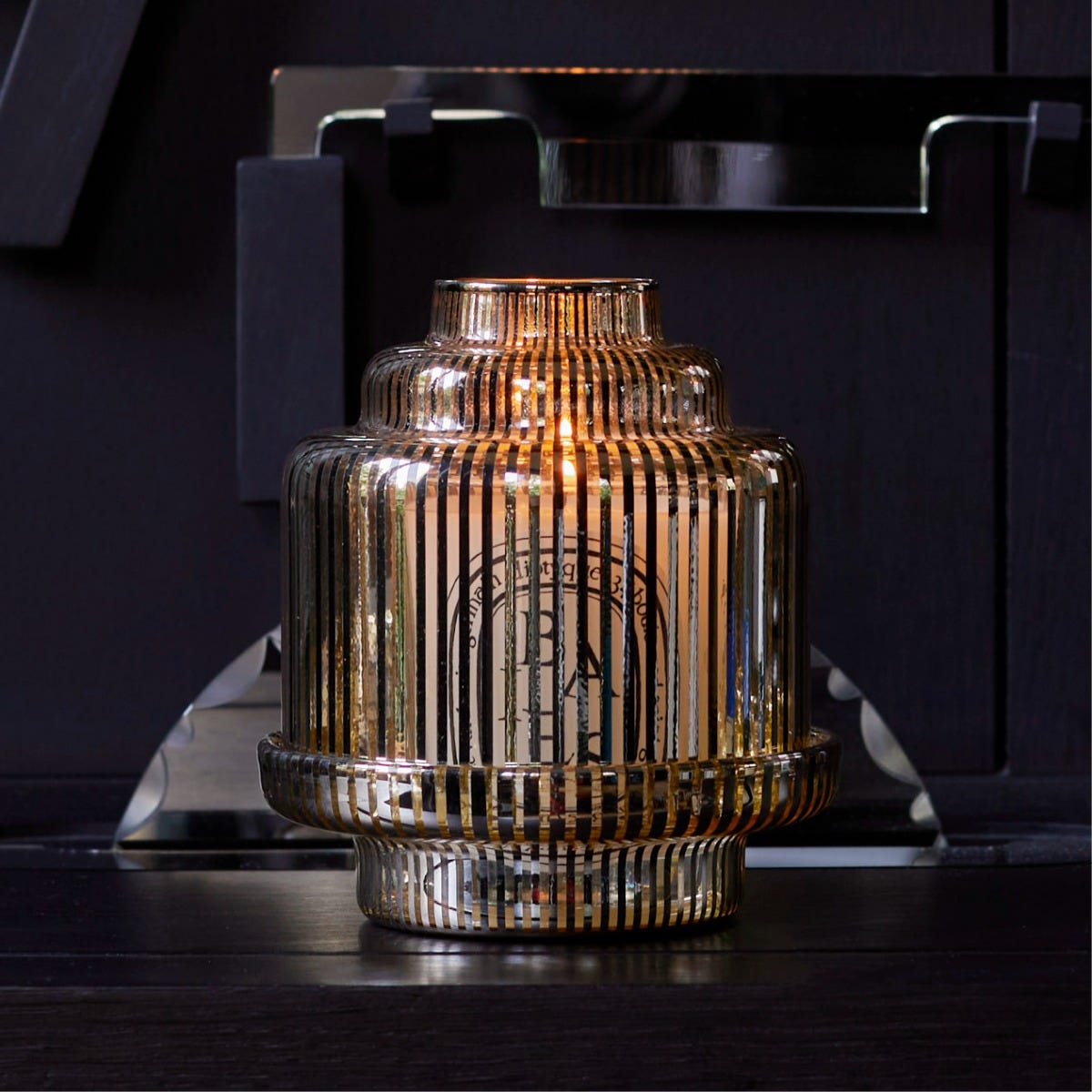 Golden Pyramid Candle Holder - For classic candles