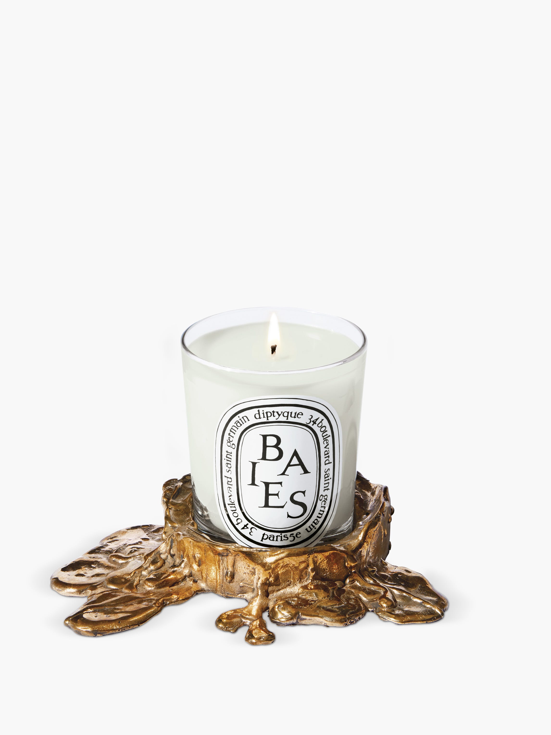 Small gold bronze candle holder - For classic candles