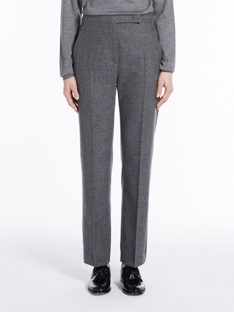Wool and cashmere cigarette trousers