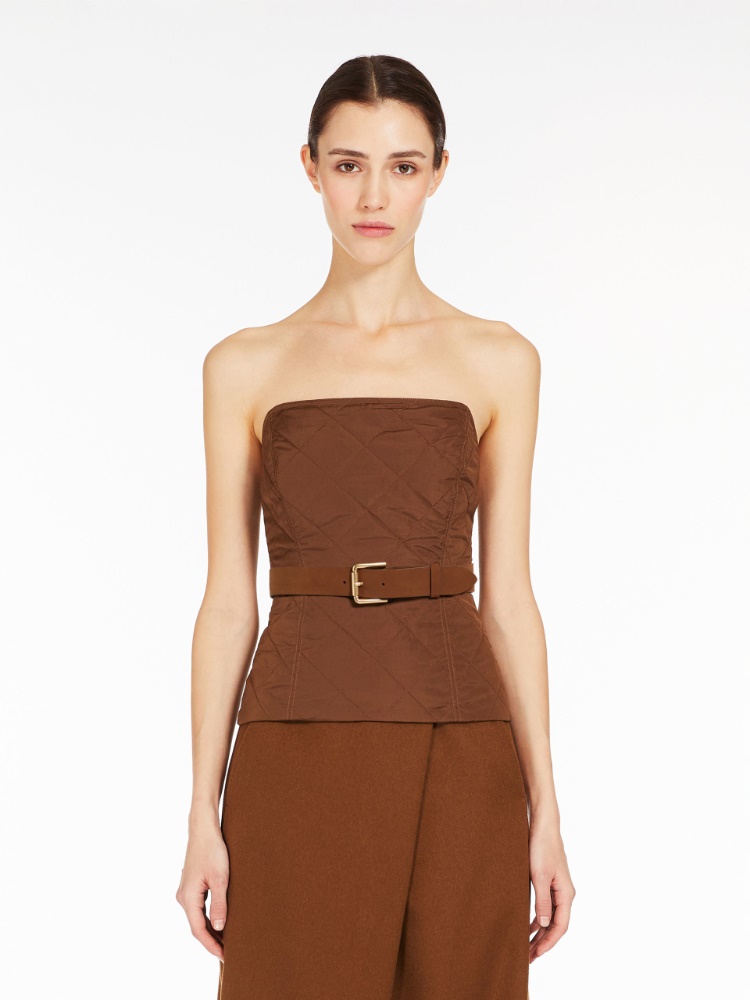 Quilted taffeta bustier